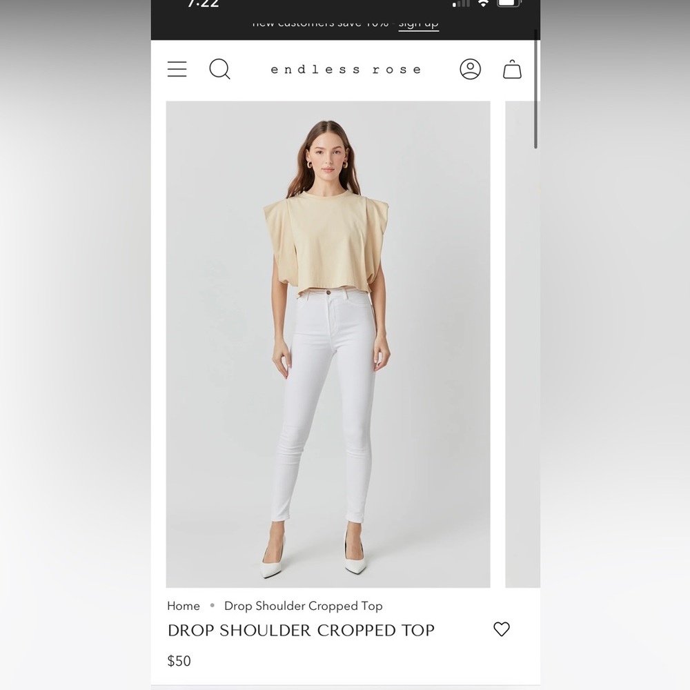 Endless rose white top size XS